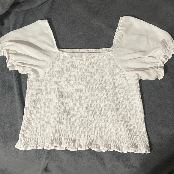 White Cropped Blouse by: No Boundaries - Picture 4 of 6